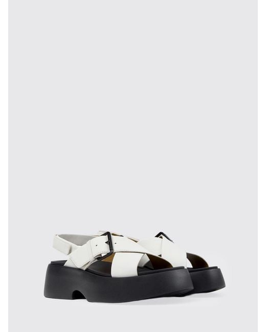 Camper White Tasha Leather Sandals