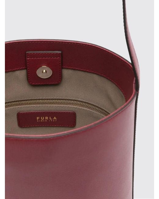 Furla Red Roxie S Leather Bucket Bag