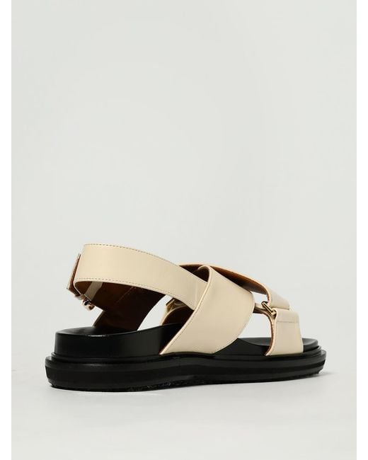 Marni Black Crossstrap Leather Platform Sandals