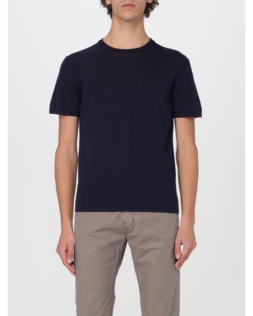 T-shirt basic in cotone di Zanone in Blue da Uomo