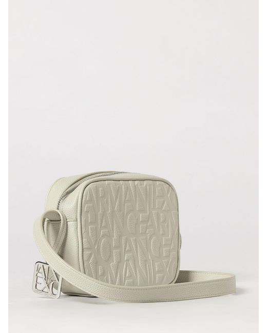 ARMANI EXCHANGE Natural Grained Synthetic Leather Bag With Embossed Logo