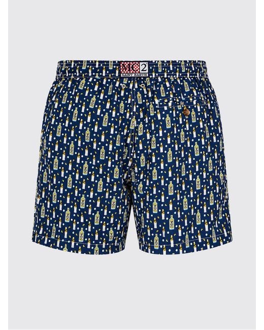 Mc2 Saint Barth Blue Printed Boxer Swim Trunks for men