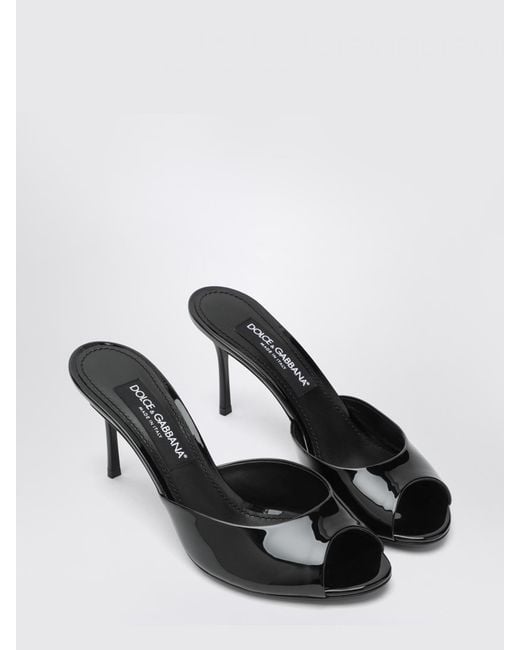 Dolce & Gabbana Black Dolce &Amp Gabbana Keira Patent Leather Mules
