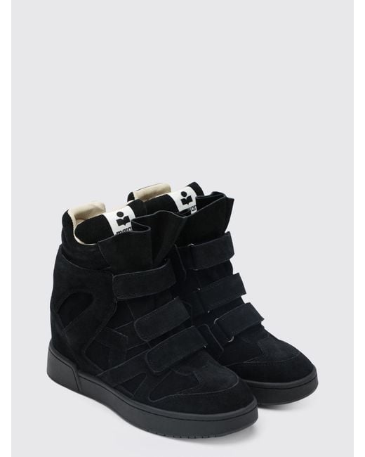 Isabel Marant Black Bekett High-Top Wedge Sneakers