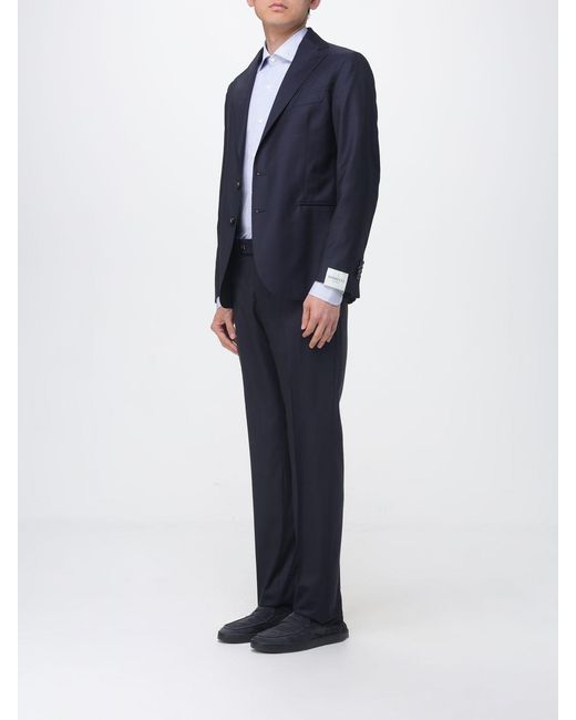 Luigi Borrelli Napoli Blue Single-Breasted Virgin Wool Suit for men