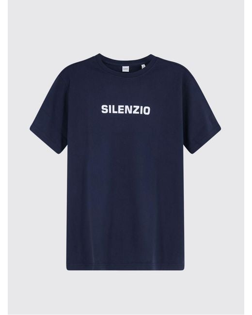 Aspesi Blue Cotton Slogan T-Shirt for men