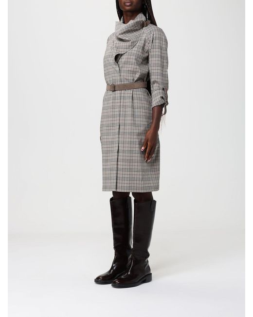 Burberry Gray Wool Blend Shirt Dress