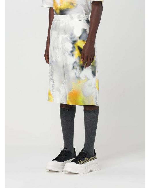 Shorts Obscured Flower di Alexander McQueen in Multicolor da Uomo