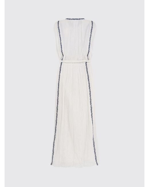 Isabel Marant White Liviane Embroidered Cotton Dress