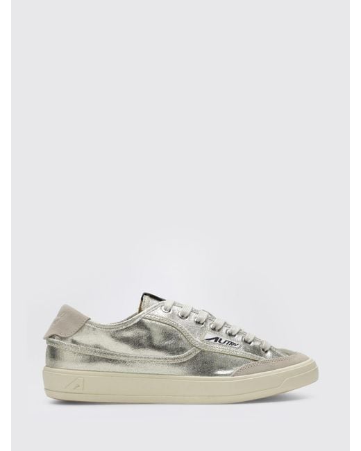 Autry White Laminated Leather Windscape Sneakers