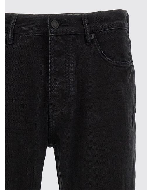 Purple Black P026 Straight-Leg Cotton Denim Jeans With Worn-Out Effect for men