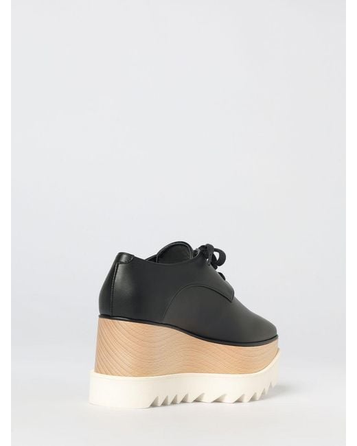 Stella McCartney Black Elyse Wedge Derby Shoes