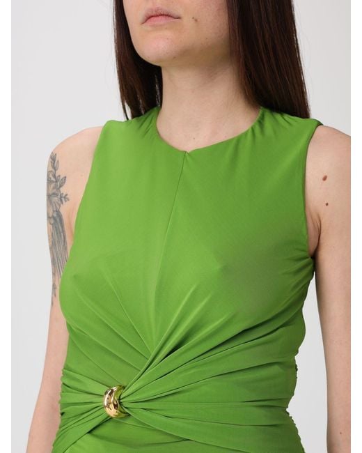 Elisabetta Franchi Green Viscose Top With Metallic Ring