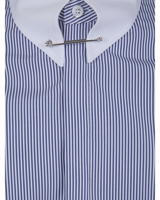 DSquared² Blue Striped Cotton Shirt for men