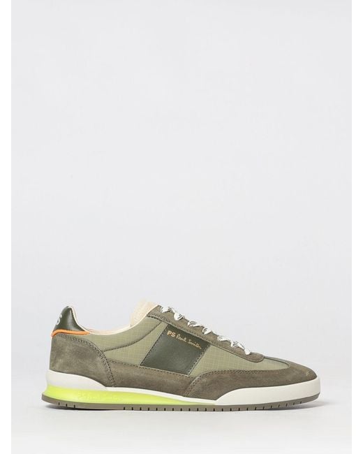 Paul Smith Green Dover Bicolor Leather And Nylon Sneakers With Logo for men