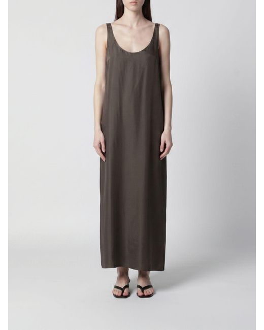 Rohe Brown Silk Midi Dress
