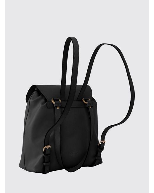 Pinko Black Saddle Leather Backpack