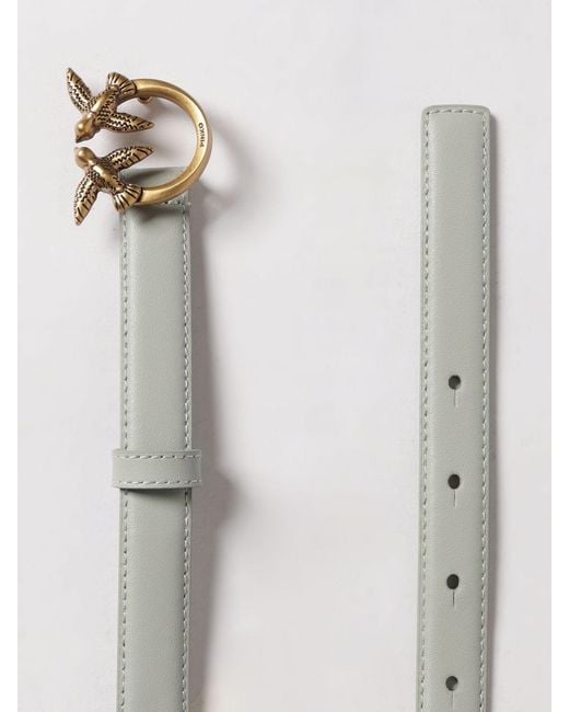 Pinko White Love Berry Leather Belt
