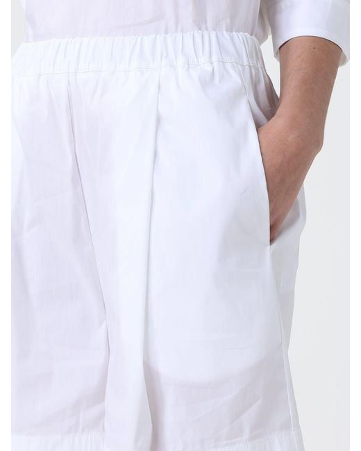 Liviana Conti White High-Waisted Cotton Poplin Shorts With Elastic