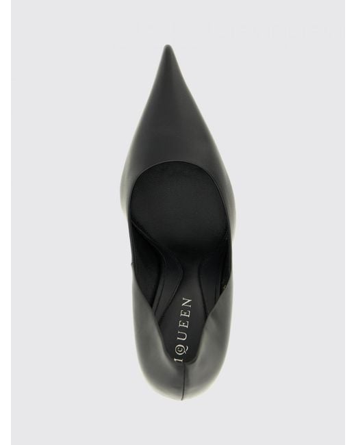 McQueen Black Leather Pumps