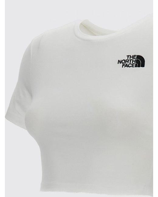 The North Face Blue Cropped Fit Stretch Cotton T-Shirt