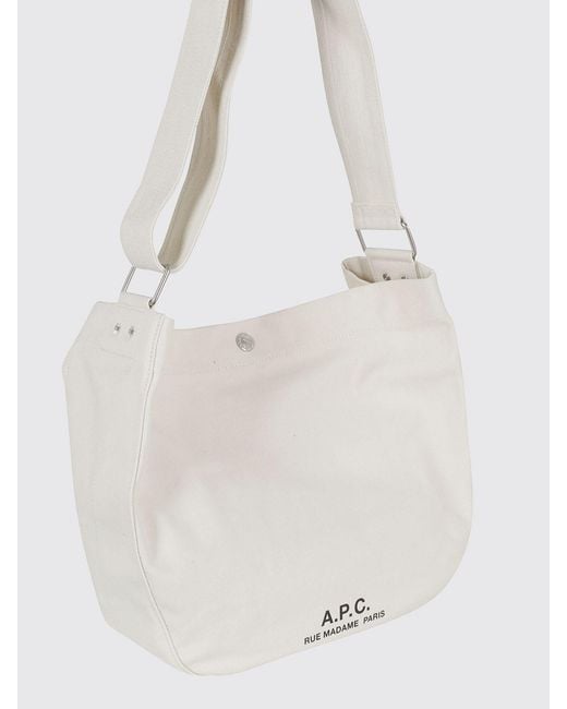 A.P.C. White Journal Canvas Bag for men