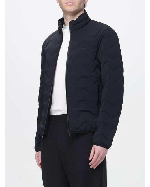 Emporio Armani Blue Padded Zip Down Jacket for men