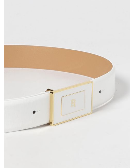 Elisabetta Franchi White Leather Belt