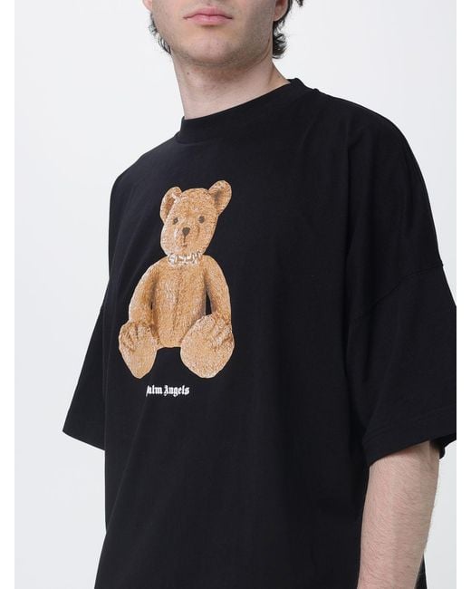 Palm Angels Blue Teddy Cotton T-Shirt for men