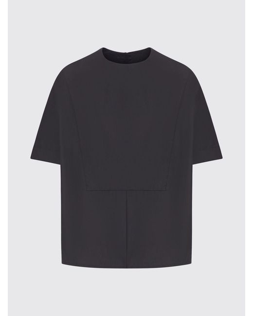 Jil Sander Black Basic Cotton Crew-Neck Top