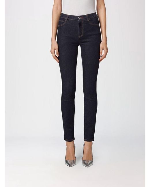 Philipp Plein Blue High-Waisted Skinny Jeans