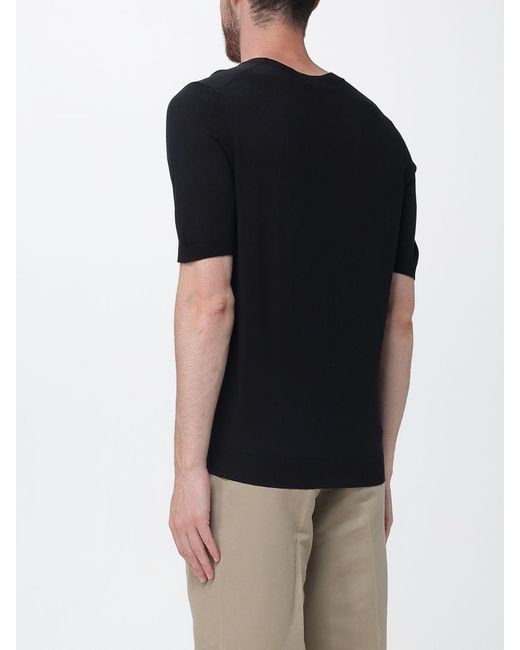 Tagliatore Black Silk Sweater for men