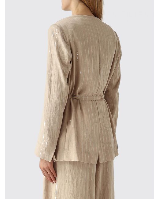 MEIMEIJ Natural Viscose Robe Blazer With Sequins