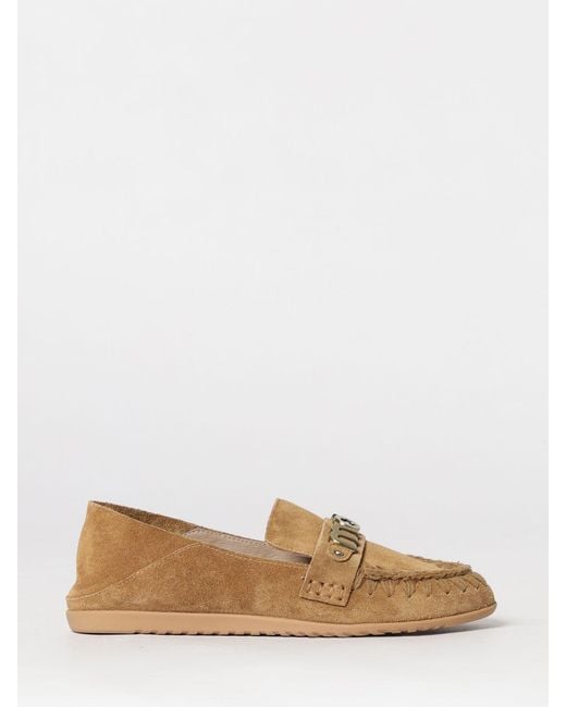 Mou Natural Suede Ballerinas