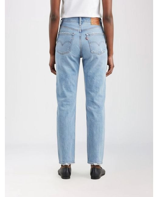 Levi's Blue 501 Distressed Denim Jeans
