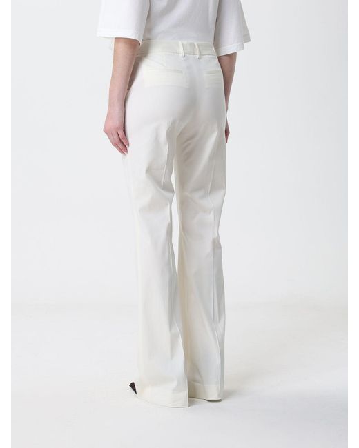 PT Torino White Flared Cotton And Silk Blend Trousers
