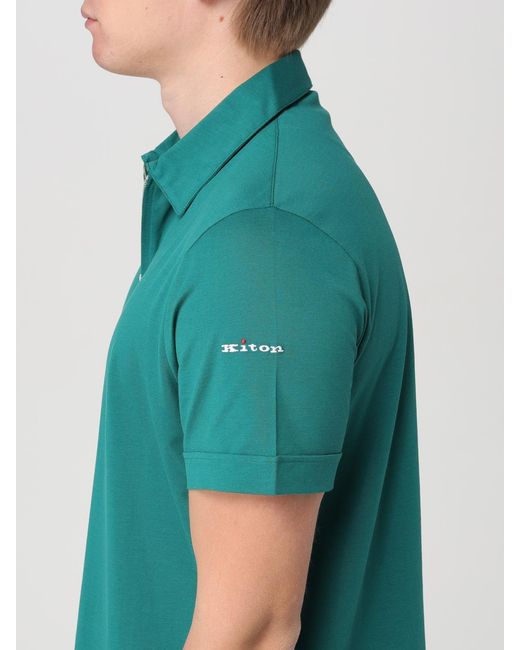 Polo Hombre Kiton de hombre de color Green