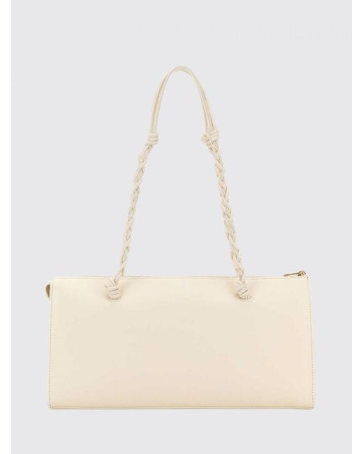 Jil Sander Natural Large Tangle Calfskin Leather Shoulder Bag With Braided Handle