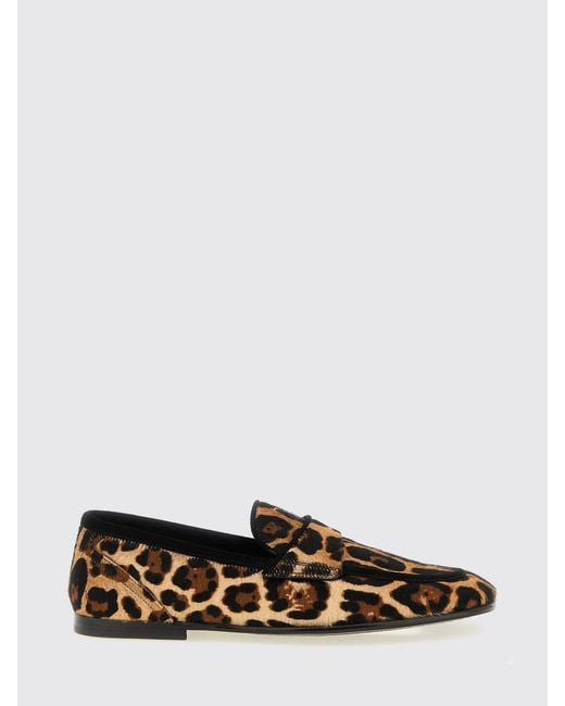 Dolce & Gabbana White Dolce &Amp Gabbana Animal Print Pony Hair Loafers for men