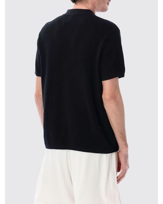 Adidas Originals Black Cotton Polo Shirt With Logo for men