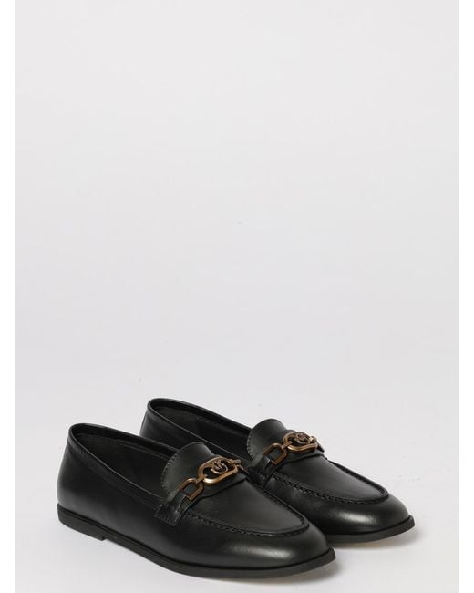 Pinko White Naty 05 Leather Loafers