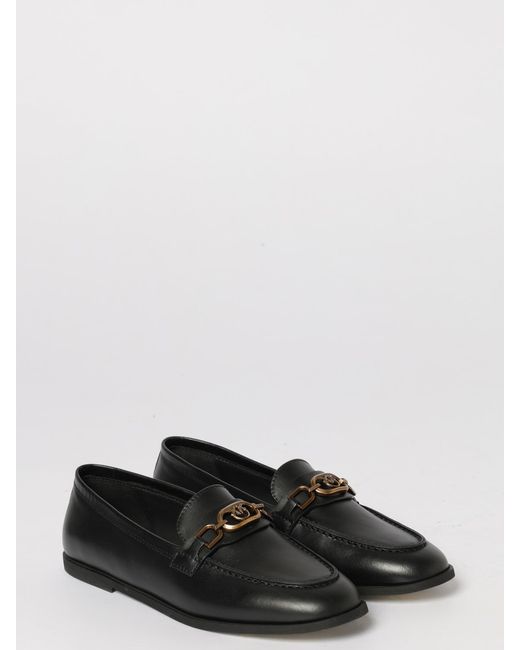 Pinko White Naty 05 Leather Loafers