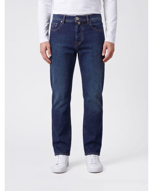 Jacob Cohen Blue Edo Regular-Fit Mid-Rise Cotton- Jeans for men