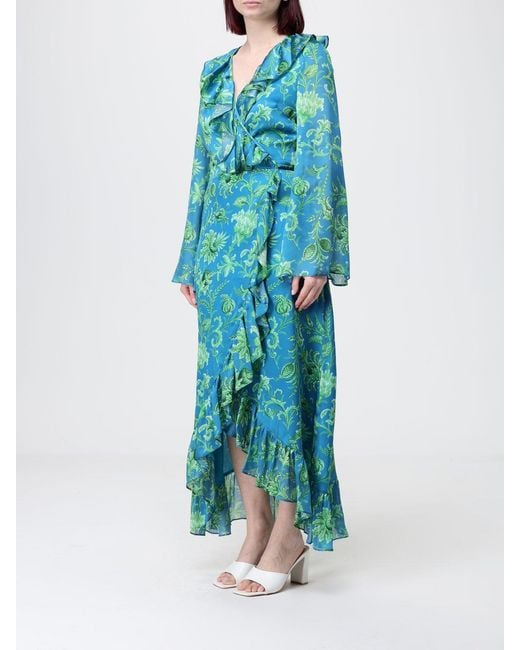 Etro Blue Printed Silk Dress