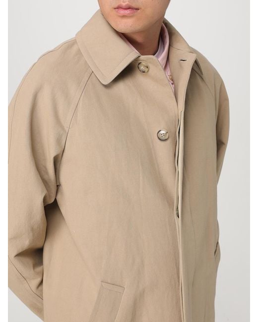 A.P.C. Natural Classic Long Coat Minimalist Style for men