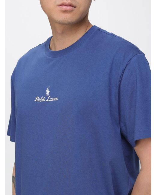 Polo Ralph Lauren Blue Cotton T-Shirt With Logo for men