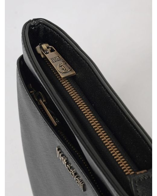 Just Cavalli Black Messenger Leather Shoulder Bag for men