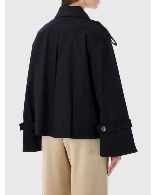 By Malene Birger Black Double-Breasted Cotton Blend Trench Coat