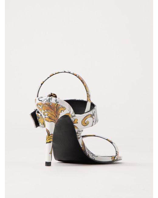 Versace Jeans Couture White Flache Sandalen Damen