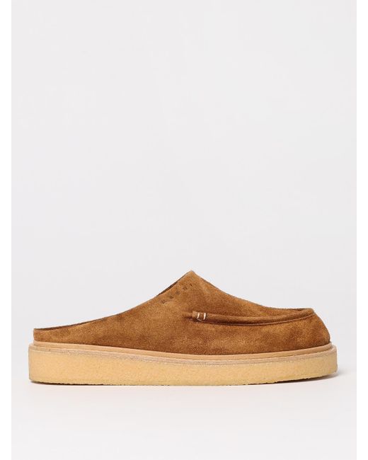 Marni Brown Suede Slippers for men